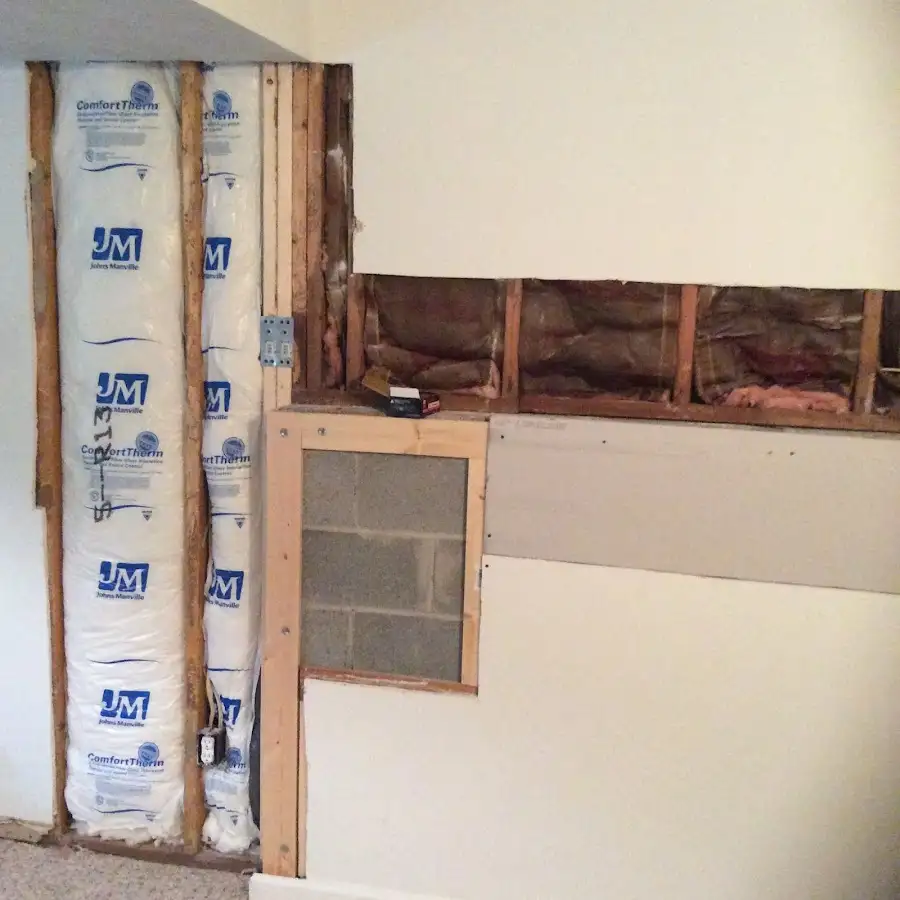 Wall insulation replacement during Basement Flood Cleanup in Midvale